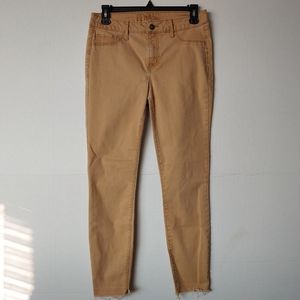 Rewash skinny distressed hem jeans tan size 7/28